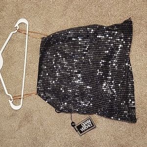 Gianni Versace - Vintage Black Sequin Spagetti Strap Top - never worn